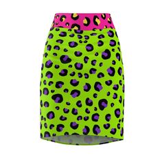 Neon Leopard Print Women's Pencil Skirt | Etsy Trendy Stretch Midi Pencil Skirt, Trendy Stretch Pencil Mini Skirt, Green Stretch Midi Pencil Skirt, Trendy Green Pencil Skirt, Summer Midi Pencil Skirt In Elastane, Green Stretch Pencil Skirt, Stretch Green Pencil Skirt, Green High Waist Stretch Pencil Skirt, Trendy Stretch Pencil Skirt