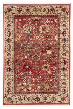 Safavieh Kashan Ksn303l Red - Beige Area Rug Red Vintage Rug Living Room, Red Vintage Rug Office, Red Vintage Rug, Red Traditional Rug, Vintage Area Rugs Red, Blue And Green Living Room, Colorful Boho Rugs, Mod Decor, Kashan Rug