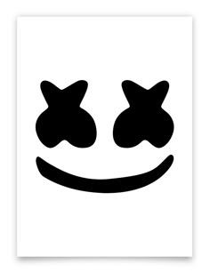 a black and white poster with an emo smiley face