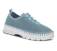 With its perforated upper and classic lace-up front, the Elodi sneaker adds breezy style to any look and keeps feet feeling comfortable all day. From Patrizia by Spring Step. Lace-up Jogging Sneakers With Perforated Toe Box, Casual Low-top Lace-up Shoes With Perforated Toe, Comfortable Sneakers With Elastic Laces, Casual High-top Lace-up Shoes With Perforated Toe Box, Spring Athleisure Lace-up Walking Shoes, Walking Sneakers With Laces For Spring, Athleisure Sneakers With Vented Sides And Round Toe, Comfortable Lace-up Walking Shoes For Light Sports, Casual Jogging Sneakers With Perforated Toe Box