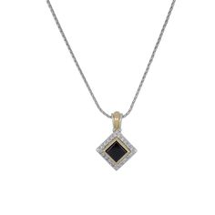 Add a touch of classic elegance to any outfit with our Blue Opal/Black Onyx Pavé Diamond Pendant Necklace. Choose between stunning blue opal or sleek black onyx stone options. Metal finish is gold and rhodium. Chain is adjustable from 16-18 inches. Elegant Black Onyx Necklace, Elegant Black Gemstone Necklace, Classic Black Necklace For Formal Occasions, Elegant Onyx Pendant Necklace, Classic Onyx Necklaces For Formal Occasions, Elegant Onyx Necklace For Evening, Elegant Onyx Necklace For Formal Occasions, Elegant Black Necklaces For Evening, Elegant Black Necklace For Evening