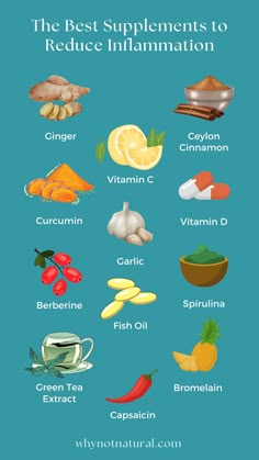 The Best Supplements to Reduce Inflammation Infographics Supplements For Inflammation, Anti Inflammation Diet, Inflammation Diet Recipes, Inflammation Remedies