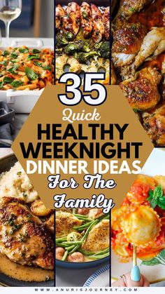 35 Easy Healthy Weekend Dinner Ideas For The Whole Family Quick Easy Make Ahead Dinners, Fast Easy Healthy Dinner For Family, Healthy Dinner Menu For The Week, Health Family Dinners, Easy Healthy Quick Dinners, Healthy Meal Plans For The Week Families, Healthy Dinner Recipes For Family Chicken, Healthy Family Meals On A Budget, Healthy Kid Approved Dinners