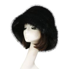 PRICES MAY VARY. This hat is characterized by elegant appearance and fine workmanship, which enables it to be a super warm gift on the cold winter for your family and friend to give them a surprise. Featuring fluffy faux fur design, this hat can add the sense of luxury, offer unparalleled comfort level and softness and effectively resist the cold wind to better protect your head and ears and keep warm in cold weather. It is constructed of acrylic fiber material. Size Details: Head Circumference: Bucket Hat Winter, Fuzzy Bucket Hat, Fluffy Bucket Hat, Fur Design, How To Wash Hats, Hats Black, Elegant Hats, Acrylic Fiber, Winter Girls