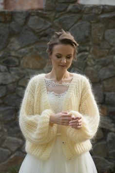 #Bridal #Cardigan #Wedding #Knit #Sweater Elegant Cream Chunky Knit Sweater, Winter Wedding Mohair Sweater, Cream Wedding Cardigan For Fall, Elegant Mohair Sweater For Winter, Elegant Knitted Sweater For Winter, Elegant Mohair Winter Sweater, Elegant Chunky Knit Sweater, Cream Cardigan For Fall Wedding, Fall Wedding Cream Cardigan