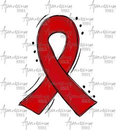 a red ribbon with words around it