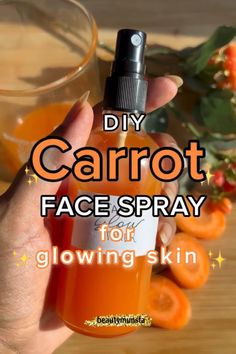 DIY Carrot  Face Toner #toner Carrot Skin Care, Turmeric Toner Diy, Home Made Serum For Glowing Skin, How To Make Carrot Oil, Home Made Toner For Face, Face Spray Diy, Face Toner Diy, Carrot Face Mask, Diy Toner Face