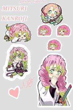 7stikers de mitsuri kanroji Mitsuri Kanroji Chibi, Mitsuri Kanjiro, Chibi Sketch, Birthday Mom, Silly Girls, Printable Crafts, Box Template, Millet