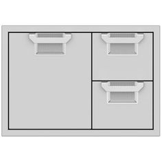 an image of two drawers with shelves on each side