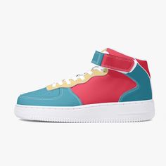 These Hi-Top sneakers now come in sizes up to 14! Custom sneakers that are stitched, not glued.         Size Chart (Imperial)       US   EU       Men   Women          -   5.5   36       -   6   37       5   7   38       6   8   39       7   9   40       7.5   10   41       8.5   11   42       9.5   -   43       10   -   44       11   -   45     About Designed For Unisex Key Features ✅ Leather upper with mesh lining construction✅ High-profile ankle support, premium leather for durability, Hook-an Multicolor High-top Lace-up Sneakers With Contrast Sole, Casual Mid-top Basketball Shoes With Speckled Midsole, High-top Sneakers With Abzorb Midsole, Red Mid-top Sneakers With Gum Sole, Multicolor High-top Sneakers For Sports, Casual High-top Basketball Shoes With Speckled Midsole, Casual Multicolor Custom Sneakers With Contrast Sole, Mid-top Basketball Shoes With Contrast Sole, White Sneakers With Abzorb Midsole And Round Toe