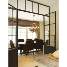 iwd-iron-french-double-interior-door-with-kick-plate-no-threshold-cifd-in005-6-lite-square-transom-two-sidelights Black Metal French Doors, Metal French Doors, Black French Doors, Pintu Interior, Steel French Doors, Internal French Doors, Table With Chairs, Glass French Doors, Metal Doors