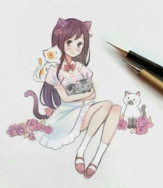 Magic Princess, Manga Watercolor, Copic Marker Art, Art Fan, Fun To Draw, Cute Kawaii Drawings, Amazing Drawings, My Pinterest, Beautiful Drawings