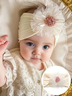 1pc Lace Flower, Bow & Crown Design Baby Headband, Ideal For Daily Wear Or Gift Love Valentine Beige    Polyester Plants Hair Bands   Baby Supplies, size features are:Bust: ,Length: ,Sleeve Length: Baby Hair Accessories, Crown Design, Baby Supplies, Gift Love, Lace Flower, Baby Headband, Lace Flowers, Hair Bands, Baby Design