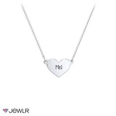 They'll cherish this engravable heart design – a unique gift for birthdays, holidays, or just because. Personalize this heart necklace with up to 3 engraved initials for someone extra special. Handcrafted in sterling silver, white, yellow, or rose gold with a choice of chain lengths.

We understand that children's skin is delicate, and to reduce the chance of a reaction, we only use quality materials for our kids' jewelry collection.
For safety, all children aged 0–3 years must be supervised by Engraved Name Necklace For Anniversary On Valentine's Day, Valentine's Day Engraved Necklace Gift For Mom, Anniversary Engraved Name Necklace For Valentine's Day, Valentine's Anniversary Engraved Name Necklace, Mother's Day Engraved Stainless Steel Heart Necklace, Valentine's Day Jewelry With Engraving Option For Mom, Valentine's Day Necklace With Engraving Option As A Gift, Laser Engraved Jewelry For Mother's Day Anniversary, Valentine's Day Personalized Laser Engraved Jewelry