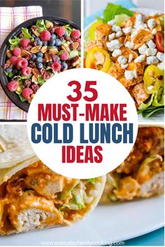 the top 25 must - make cold lunch ideas