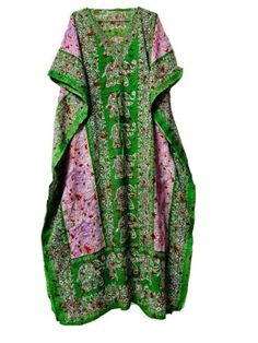 Green-Long-Kaftan-dress-Hippy-Boho-Maxi-Plus-Size-Women-Caftan-Tunic-Dress-Night | eBay Kaftan Dress Pattern, Long Kaftan Dress, Caftan Tunic, Long Kaftan, Dress Night, Nightwear Women, Online Ordering, Caftan Dress, Hippie Dresses