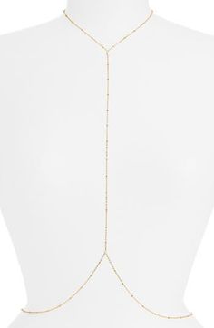 Glam up your look with this dainty body chain detailed with beaded stations for elegant sparkle. 18k-gold plate or sterling silver plate Made in the USA or imported Body Beads, Body Chain Jewelry, Chain Jewelry, Body Jewelry, Beautiful Jewelry, Silver Plate, Beaded Jewelry, Made In The Usa, 18k Gold