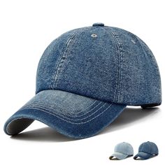 Solid Blue Jean Plain Denim Dad Baseball Ball Hat Cap Curved Bill Adjustable Snapback Hats Men, Plain Caps, Jean Hat, Baseball Ball, Denim Cap, Denim Baseball Cap, Baseball Caps Fashion, Caps For Men, Sport Accessories