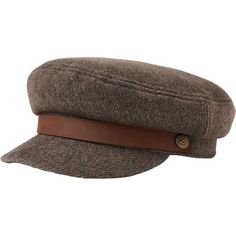 Casual Wool Cap, Casual Adjustable Felt Cap, Adjustable Casual Felt Cap, Casual Brown Brimmed Beret, Adjustable Brimmed Beret For Outdoors, Trendy Wool Cap, Casual Adjustable Brimmed Beret, Fitted Brown Flat Cap, Brown Fitted Flat Cap