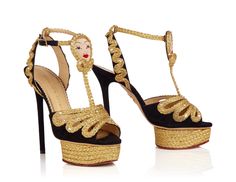 Rapunzel Rapunzel Charlotte Olympia Shoes, Black Strap Heels, Mcqueen Shoes, Fairytale Fashion, Alexander Mcqueen Shoes, Funky Shoes, Gorgeous Shoes