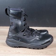 Engineered For Tactical Performance, These Nike Sfb Field 2 Boots Offer Durability And Comfort. Ideal For Rigorous Activities, They Ensure Stability And Support. Lace-Up Closure Durable Rubber Outsole Padded Collar For Comfort Breathable Mesh Upper Heel Pull Tab For Easy On/Off Size: Us Men's 15 (Uk 14, Eur 49.5) Style: Ao7507-001 Color: Black Does Not Include Original Box Brand New! Never Worn! Some Minor Marks From Storage See Pictures! Nike Leather Hiking Boots Functional, Nike Functional Hiking Boots, Nike Functional Waterproof Boots With Round Toe, Nike High-top Functional Boots, Leather Techwear Boots For Streetwear, Nike Black Hiking Boots With Round Toe, Nike Black Hiking Boots, Techwear Boots With Vibram Sole For Streetwear, Nike Black Hiking Boots For Outdoor