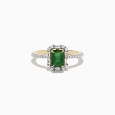 Effy 14K Yellow Gold Emerald and Diamond Ring Emerald And Diamond Ring, Effy Jewelry, Yellow Stone, Gold Yellow, Gold Metal, Diamond Ring, Emerald, 14k Gold, Yellow Gold