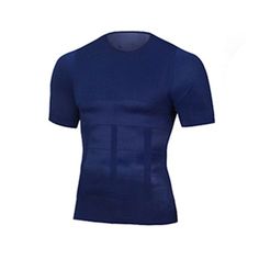 ⭐⭐⭐⭐⭐ "This definitely saved me from buying new shirts. Gave me a great shape and my shirts fit much better." - Matt B. Get an INSTANT A B S with this body-shaping Men's Shaper Cooling T-Shirt! Look stronger, have a more defined physique, and have more confidence! PRODUCT FEATURES: Adapts and improves your body shape: Built with integrated muscle padding that makes you look stronger, proportionate, and athletic instantly. The 4-way stretch construction adapts to every body size comfortably. Seam Blue Fitted Sports Shirt, Blue Stretch Short Sleeve Shirt, Fitted Blue T-shirt For Gym, Blue Fitted T-shirt For Gym, Fitted Blue T-shirt For Workout, Blue Crew Neck T-shirt For Gym, Blue Short Sleeve Workout Top, Blue Short Sleeve Gym Tops, Blue Fitted Workout T-shirt