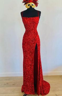 Custom Prom Dress, Sequin Evening Dresses, Red Prom, Red Sequin, Cheap Prom Dresses, Red Prom Dress, Satin Material, Wedding Dress Long Sleeve, Mermaid Dress