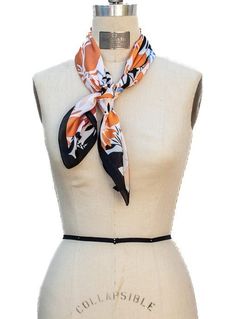 Our Orange Blue Black Floral Print Silky Neck Scarf can make any outfit stylish Floral print on a silky feel fabric Colors: Orange/Blue/Black/Ivory/Beige Fabric content: 100% Polyester Has a black border all around Dimensions: 28" x 28" Can be worn many different ways Black Silk Scarf For Work, Black Silk Scarf With Floral Print, Black Silk Scarves With Floral Print, Chic Black Silk Scarf For Work, Chic Black Satin Silk Scarf, Black Floral Print Scarf, Black Silk Scarf For Spring, Colors Orange, Just Style