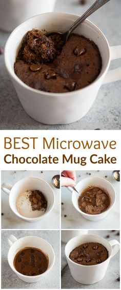 the best chocolate mug cake recipe is made with just 3 ingredients and it's ready to be eaten