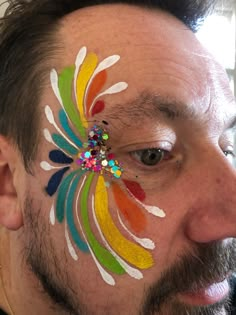 Rainbow Facepainting Easy, Pride Facepainting, Rainbow Face Paint Pride, Pride Face Painting, Rainbow Face Paint Easy, Men Face Paint, Pride Face Paint Ideas, Adult Face Paint Ideas, Face Painting Ideas For Adults