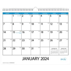 a calendar with the word january in blue and white, is shown on a white background