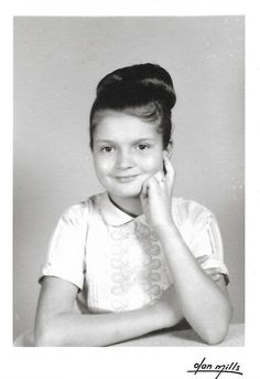 Fancy Updo Vintage Photo Young Girl With Upswept Hairstyle Vintage Studio Portrait Olan Mills Black & White Snapshot Fancy Updo, Homemade Dress, Sister Poses, Studio Portrait, Vintage Studio, Photos Vintage