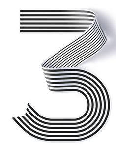 the letter s is made up of black and white stripes