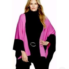 Nwt Ralph Lauren Lrl Pink Gray Colorblock Wool Blend Poncho Cape Size Pxs/Ps. Condition Is New With Tags. Measurement Across 54", Length 31". Offers Welcome Inventory Hanging Up Fleece Poncho, Knit Poncho Sweater, Multicolor Knit, Plaid And Leather, Plaid Poncho, Blanket Sweater, Ralph Lauren Leather, Drape Cardigan, Poncho Cape