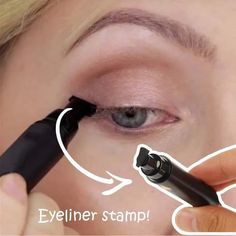 2-in-1 Wing Seal Stamp Eyeliner – The Venus Lash Best Eyeliner For Smudging, Blue Eyeliner Stamp, Best Eyeliner For Water Line, Eyeliner Stamp Star, Stencil Eyeliner, Doing Eyeliner, Eyeliner Wing, Natural Cat Eye, Stamp Eyeliner