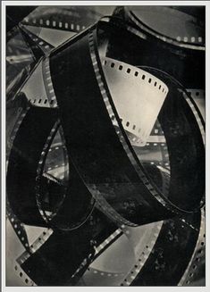 black and white photograph of film reels