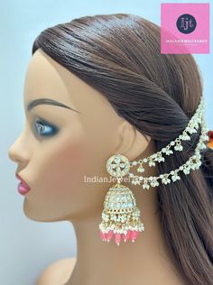 Bahubali Kundan Pearl Jhumka with sahare /Kundan Gold Jhumka/Indian/Pakistani/Punjabi/Statement earring/Bridal earring/Indian wedding Height = 82 mm || Width = 48 mm Bollywood Look Indo Western Earring Ships from California and delivery in 2-5 business days Can be paired with any dress Closure: Pushback This is 100% Handmade jewelry. So Color, shades, texture displayed may slightly vary from the actual product due to digital image limitations. We request you to consider these minor variations. Please expect the possibility of some slight imperfections when buying hand made jewelry. If you have any questions, please message or email us. Arrives in gift box. Please let me know if you have any questions. Thank you so much visiting my shop. Bollywood Kundan Danglers For Reception, Bollywood Style Kundan Danglers For Reception, Wedding Gota Work Jhumkas For Festivals, Festival Wedding Jhumkas With Gota Work, Chandbali Earrings With Pallu For Receptions, Kundan Cutdana Danglers For Reception, Kundan Jhumkas With Stone Work For Reception, Bollywood Chandbali Jhumkas With Tilla, Reception Kundan Cutdana Danglers