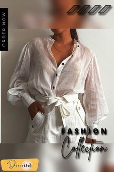 Elegant Vintage V-neck 100% Cotton Blouse Shirts Women Puff Sleeve Button Solid Blouse Spring Lady Office Loose Tops Blusa White V-neck Blouse With Buttons, Summer V-neck Blouse With Button Cuffs, Spring V-neck Blouse With Button Cuffs, V-neck Top With Button Cuffs For Day Out, Summer Workwear Blouse In Solid Color, Casual Lantern Sleeve Shirt For Work, Solid Color Summer Blouse For Work, Summer Tops With Button Closure And Lantern Sleeves, Elegant Solid Color Summer Shirt