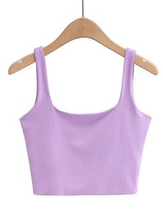 Women Summer Women Sexy Sleeveless Tops Fashion Short Square Collar Tank Tops 6 Colors Small Vest, Stylish Tank Tops, Halter Tops, Tops Fashion, Sleeveless Jacket, Purple Top, Top Cropped, Sleeveless Tops, Solid Clothes