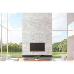 6x24 Cosmic White Stacked Stone Backsplash & Wall Tile heytiles White Stacked Stone, Stacked Stone Fireplaces, Wall Applications, Stone Wall Cladding, Corner Piece, Fireplace Tile Surround, Fireplace Surround, Corner Wall, Marble Fireplaces