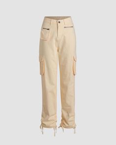 Details: Beige long cargo pants with pockets and ankle drawstring designBottom Length: LongMaterials:95% Polyester + 5% Spandex Spring Full-length Cargo Pants With Drawstring, Beige Cargo Pants For Fall, Beige Cargo Pants With Pockets For Fall, Casual Beige Full-length Cargo Pants, Casual Full-length Beige Cargo Pants, Beige Full-length Casual Cargo Pants, Casual Beige Full Length Cargo Pants, Casual Full Length Beige Cargo Pants, High Waist Beige Cargo Pants With Side Pockets