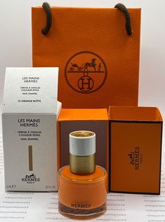 Hermes Nail Polish, Orange Box, Color Nails, Pierre Hardy, Ex Libris, Intense Colors, White Metal, Pure Color, Made In France