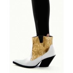 Zara Cowboy Style Ankle Boots. White/Gold. Nwt. Size Eu40/Us 9 Combination Of Colors, Side Pull Tabs, Slightly Raised Pointed Toes. Upper 100% Polyurethane Lining 100% Polyester White Western Heeled Boots Medium Width, Fitted White Heeled Boots For Spring, White High Ankle Boots With Reinforced Heel, White High Ankle Boots For Fall, White Medium Width Boots For Fall, White Fitted Ankle Boots, Fitted White Ankle Boots, White Heeled Boots With Reinforced Heel, Trendy White Heeled Boots For Fall