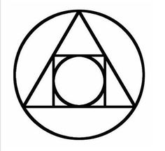 an image of a triangle in the middle of a circle