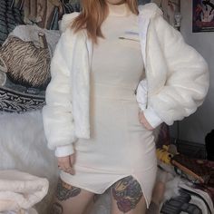 FREE SHIPPING ON ALL ORDERS OVER $50 | 100% SATISFACTION GUARANTEED Click "ADD TO CART" To Get Yours Now | Up To 60% OFF ✨ Be warm and look fabulous in the cozy Arimonz Women Hooded Faux Fur Coat Long Sleeve Thick Warm Winter Jacket. Made of soft and silky faux fur fabric, this full-length winter coat features a standup collar, two side pockets, and a hood to keep you and your head warm and dry. You will get many compliments wherever you go. 📌 Soft, comfortable, and warm📌 Made With Polyester📌 Zipper Top Outfit, Beige Puffer, Fur Coat Long, Warm Winter Jacket, Fur Coat Fashion, Faux Fur Hooded Coat, Tops Outfit, Long Faux Fur Coat, Fluffy Jacket