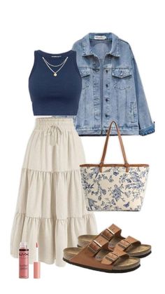 Hope Floats Outfits, Modest Feminine Summer Outfits, Scotland Outfits Summer, Spain Outfit Ideas Spring, Celana Jins Wanita, Rok Outfit, Church Fits