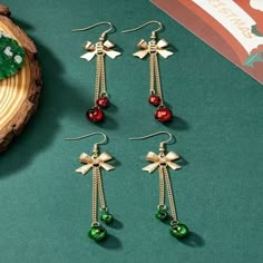 New Set Of Earrings Comes With 2 Pairs! Cute Christmas Earrings, Jingle Bell Earrings, Elegant Christmas Earrings, Handmade Christmas Earrings, Christmas Earrings Diy, Holiday Earrings Diy, Concert Earrings, N Keychain, Holiday Jewelry Ideas