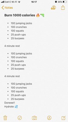 an iphone screen showing the calories and workouts on it's side, with text that reads burn 100 calories