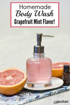 Homemade Body Wash - grapefruit mint flavor is an easy DIY body wash for homemade beauty and natural skin care. #myculturedpalate #bodywash #diy #homemade beauty Easy Diy Body Wash, Body Wash Recipe, Diy Body Wash, Homemade Body Wash, Diy Kosmetik, Homemade Bath, Diy Body Care, Homemade Products, Favorite Skincare Products